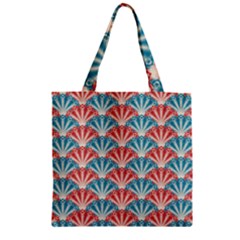 Seamless Patter Peacock Feathers Zipper Grocery Tote Bag by Pakrebo