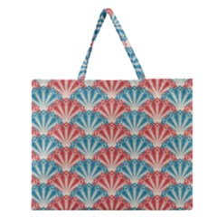 Seamless Patter Peacock Feathers Zipper Large Tote Bag by Pakrebo