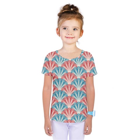 Seamless Patter Peacock Feathers Kids  One Piece Tee by Pakrebo