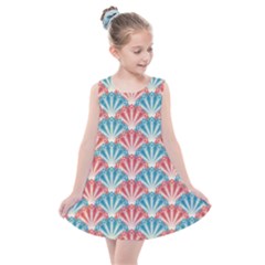 Seamless Patter Peacock Feathers Kids  Summer Dress by Pakrebo