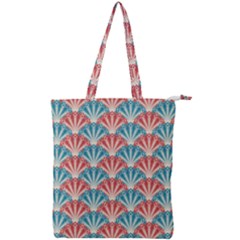 Seamless Patter Peacock Feathers Double Zip Up Tote Bag by Pakrebo