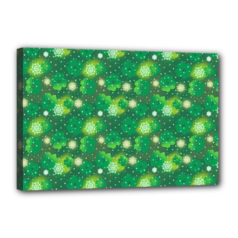 Leaf Clover Star Glitter Seamless Canvas 18  X 12  (stretched) by Pakrebo