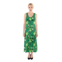 Leaf Clover Star Glitter Seamless Sleeveless Maxi Dress by Pakrebo