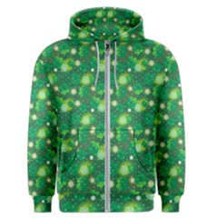 Leaf Clover Star Glitter Seamless Men s Zipper Hoodie by Pakrebo