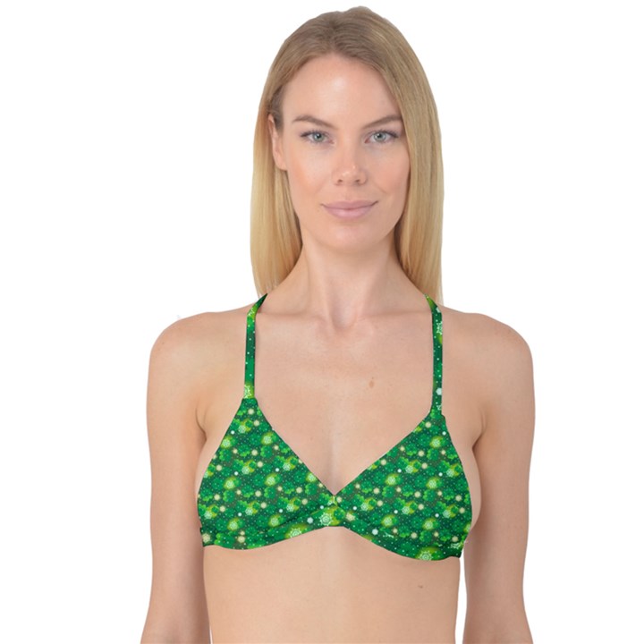 Leaf Clover Star Glitter Seamless Reversible Tri Bikini Top