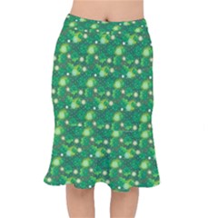 Leaf Clover Star Glitter Seamless Mermaid Skirt by Pakrebo