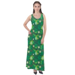 Leaf Clover Star Glitter Seamless Sleeveless Velour Maxi Dress by Pakrebo