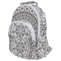 Vector Mandala Drawing Decoration Rounded Multi Pocket Backpack