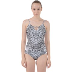 Vector Mandala Drawing Decoration Cut Out Top Tankini Set by Pakrebo