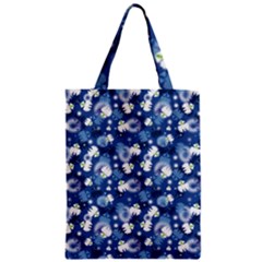 White Flowers Summer Plant Zipper Classic Tote Bag by Pakrebo