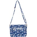 White Flowers Summer Plant Shoulder Bag with Back Zipper View3