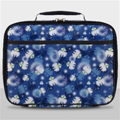 White Flowers Summer Plant Full Print Lunch Bag by Pakrebo