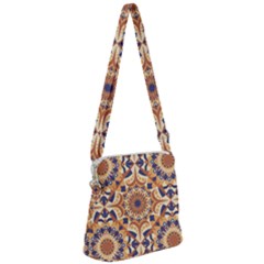 Orange Seamless Pattern Tile Zipper Messenger Bag