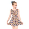 Orange Seamless Pattern Tile Kids  Skater Dress Swimsuit View1