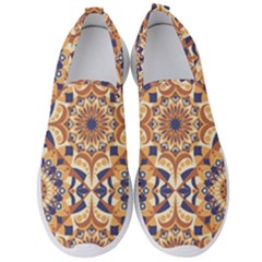 Orange Seamless Pattern Tile Men s Slip On Sneakers by Pakrebo