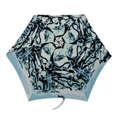 Tree Winter Blue Snow Cold Scene Mini Folding Umbrellas by Pakrebo