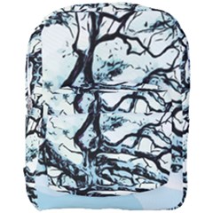 Tree Winter Blue Snow Cold Scene Full Print Backpack by Pakrebo