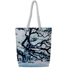 Tree Winter Blue Snow Cold Scene Full Print Rope Handle Tote (small) by Pakrebo