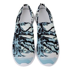 Tree Winter Blue Snow Cold Scene Women s Slip On Sneakers by Pakrebo