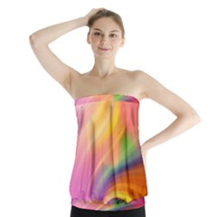 Wave Watercolor Watercolour Strapless Top by Pakrebo