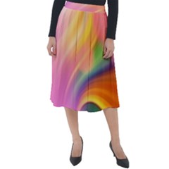 Wave Watercolor Watercolour Classic Velour Midi Skirt 