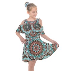 Seamless Pattern Colorful Wallpaper Kids  Shoulder Cutout Chiffon Dress by Pakrebo