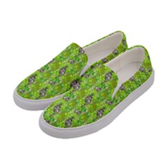 Maple Leaf Plant Seamless Pattern Women s Canvas Slip Ons by Pakrebo