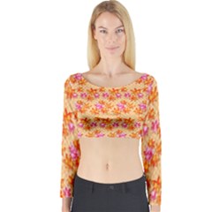 Maple Leaf Autumnal Leaves Autumn Long Sleeve Crop Top by Pakrebo