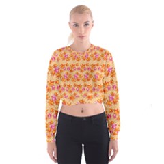 Maple Leaf Autumnal Leaves Autumn Cropped Sweatshirt by Pakrebo