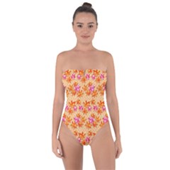 Maple Leaf Autumnal Leaves Autumn Tie Back One Piece Swimsuit by Pakrebo