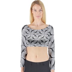 Abstract Seamless Pattern Long Sleeve Crop Top by Pakrebo