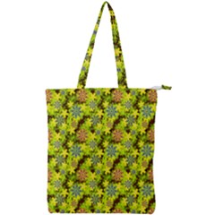 Flowers Yellow Red Blue Seamless Double Zip Up Tote Bag by Pakrebo