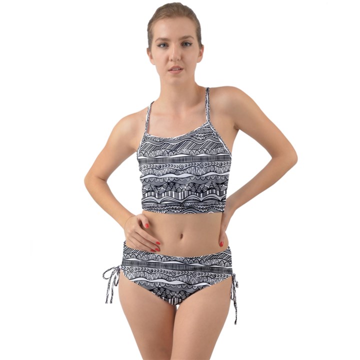 Ethno Seamless Pattern Mini Tank Bikini Set