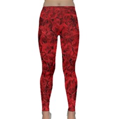 Rose Roses Flowers Red Valentine Classic Yoga Leggings by Pakrebo