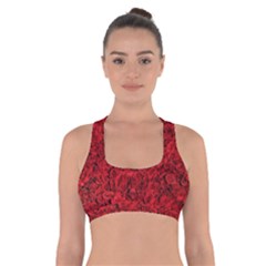 Rose Roses Flowers Red Valentine Cross Back Sports Bra by Pakrebo