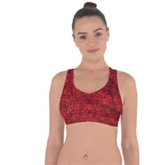 Rose Roses Flowers Red Valentine Cross String Back Sports Bra by Pakrebo