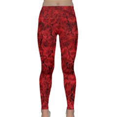 Rose Roses Flowers Red Valentine Lightweight Velour Classic Yoga Leggings by Pakrebo