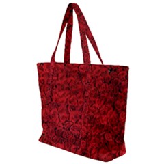 Rose Roses Flowers Red Valentine Zip Up Canvas Bag