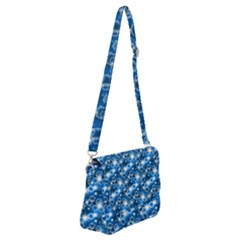 Star Hexagon Blue Deep Blue Light Shoulder Bag With Back Zipper