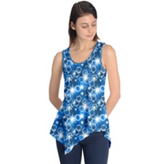 Star Hexagon Blue Deep Blue Light Sleeveless Tunic by Pakrebo