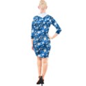 Star Hexagon Blue Deep Blue Light Quarter Sleeve Hood Bodycon Dress View2