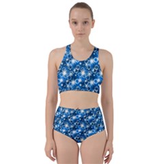 Star Hexagon Blue Deep Blue Light Racer Back Bikini Set by Pakrebo