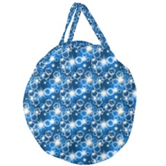 Star Hexagon Blue Deep Blue Light Giant Round Zipper Tote by Pakrebo