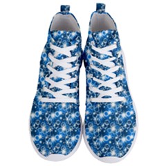 Star Hexagon Blue Deep Blue Light Men s Lightweight High Top Sneakers by Pakrebo