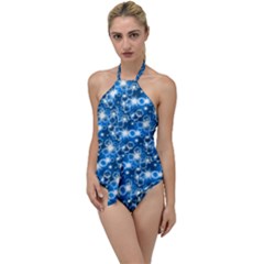 Star Hexagon Blue Deep Blue Light Go With The Flow One Piece Swimsuit by Pakrebo