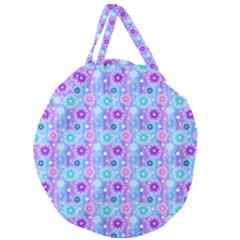 Flowers Light Blue Purple Magenta Giant Round Zipper Tote by Pakrebo