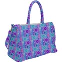 Flowers Light Blue Purple Magenta Duffel Travel Bag View2