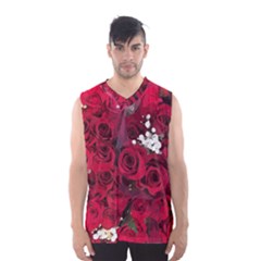 Roses Baby S Breath Bouquet Floral Men s Basketball Tank Top by Pakrebo