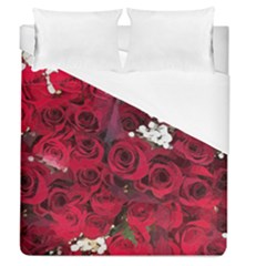 Roses Baby S Breath Bouquet Floral Duvet Cover (queen Size) by Pakrebo