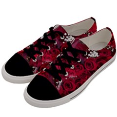 Roses Baby S Breath Bouquet Floral Men s Low Top Canvas Sneakers by Pakrebo